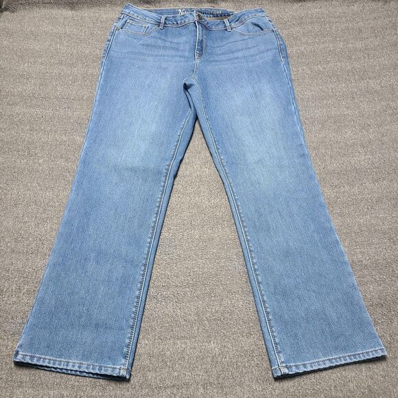 Natural Reflections Jeans Womens 16 Blue Comfort Stretch Flannel Lined Straight - Picture 1 of 11